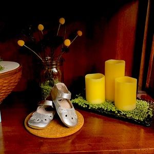 Livie and Luca Silver Metallic Mary Jane’s